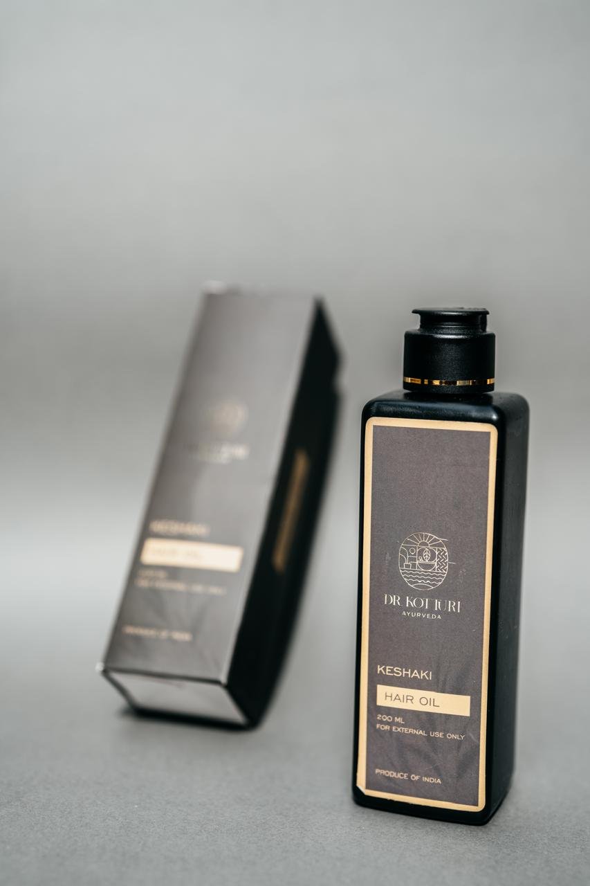Dr. Kotturi Ayurveda Keshaki Hair Oil - 200 ml | Ayurvedic Hair Regrowth & Strengthening Oil | Made in India